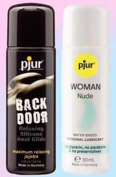 Набор лубрикантов pjur backdoor anal Relaxing jojoba silicone 30 мл + pjur Woman Nude 30 мл LB806 фото