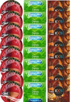 Набір 24 шт ONE Chocolate Strawberry + Delay Infinity + EXS CRAZY COLA SOS7508 фото