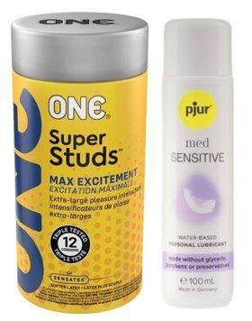 Комплект 12 шт ONE Super Studs + Pjur MED Sensitive Glide 100 мл SOS13114 фото