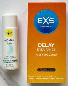 Комплект EXS Delay 12 шт - Лубрикант pjur Woman Nude, 30 мл SOS3255 фото
