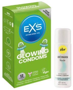 Комплект EXS Glowing 12 шт + Pjur Woman Nude 30 мл SOS13613 фото