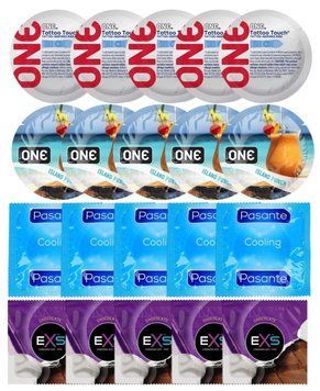 Набір 20 шт ONE Tattoo Touch + ONE Island Punch + Pasante Cooling + EXS Chocolate SOS7260 фото