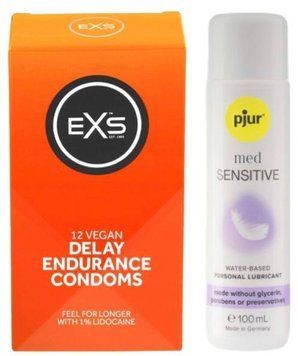 Набор EXS Delay (12 шт) + pjur MED Sensitive Glide 100 мл SOS13463 фото