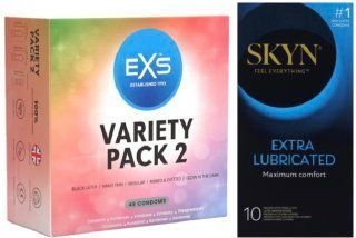 Набор с SKYN Extra Lube 10 штук + EXS Variety pack 2, набір 48 штук SOS7988 фото