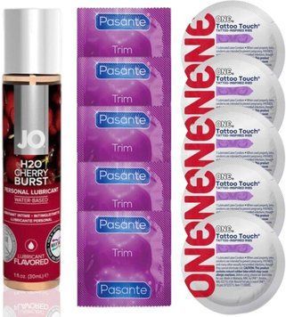 Набор 10 шт Pasante TRIM и ONE Tattoo Touch + System JO H2O - Cherry Burst (30 мл) SOS4877 фото