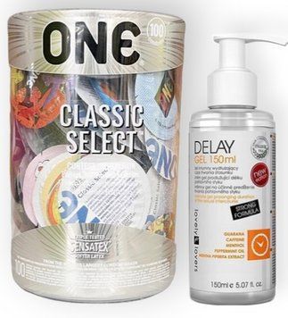 Набор из 100 шт ONE Classic Select +Lovely Lovers DELAY GEL 150ml SOS9007 фото