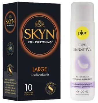 Набір Skyn Large 10 шт + pjur MED Sensitive Glide 100 мл SOS13363 фото