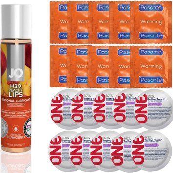 набор 20 шт Pasante + ONE + System JO H2O Peachy Lips (30 мл) SOS4634 фото