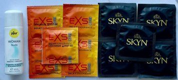 Набор EXS Delay 5шт + SKYN Original 5шт + Лубрикант pjur Woman Nude 30 мл SOS3555 фото