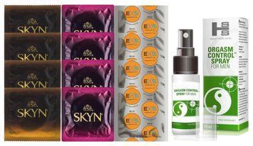 Комплект: Пролонгатор SHS Orgasm Control Spray 15 мл + 8 шт. SKYN + 4 шт. EXS Delay SOS10929 фото
