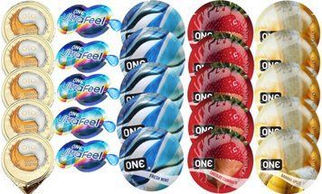 Набор из OLO Ice Durable + ONE UltraFeel + ONE Mint + ONEChocolateStrawberry + ONEBanana SOS8720 фото