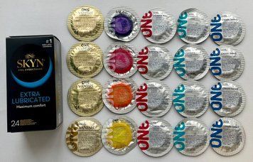 Комплект 44 штук SKYN Extra Lube + ONE Color Sensations, Extreme Ribs, Pleasure plus, Vanish, Classic SOS2245 фото
