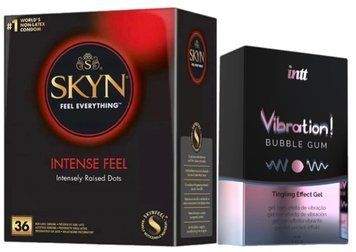 Набор из SKYN Intense Feel (36 шт) + Жидкий вибратор Intt Vibration Bubble Gum (15 мл) SOS9811 фото
