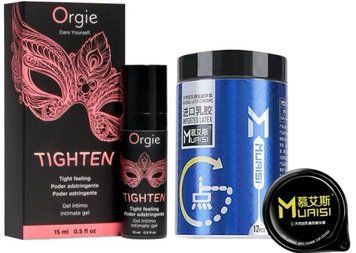 Гель для сужения Orgie &ndash; Tighten (15 мл)+ Muaisi 0.02 мм Blue 12 штук (банка) SOS6711 фото