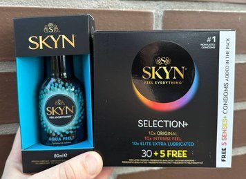 Набір : SKYN Selection 30 + 5 of 5 Senses 35 шт та Лубрикант SKYN AQUA FEEL &ndash; 80 мл SOS590 фото