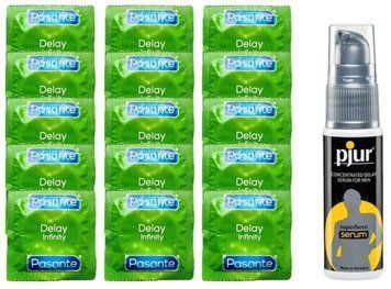 Комплект: Pasante Delay 15 шт + Пролонгатор pjur Superhero Serum (20 мл) SOS11068 фото