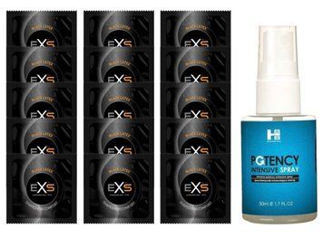 Комплект EXS Black Latex 15 шт + SHS Potency Spray (50 мл) SOS14622 фото