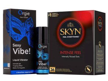 SKYN Intense Feel 36 шт и Жидкий ORGIE SEXY VIBE для чувствительных, 15 мл SOS822 фото