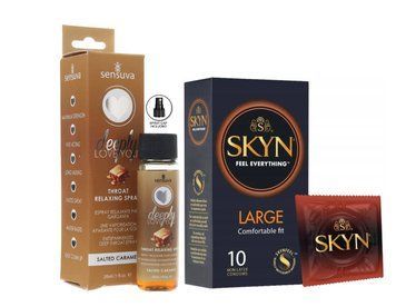 SKYN Large &mdash; 10 шт та Спрей Sensuva Deeply Love You Salted Caramel SOS897 фото