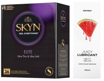 Комплект Лубрикант Satisfyer Juicy Melty Melon 300 мл + Skyn Elite 36 шт SOS12917 фото