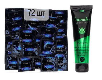 Pasante Extra Safe 72 шт и Лубрикант Intt Cannabis 100 мл SOS958 фото