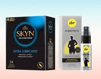 SKYN Extra Lube 24 шт и спрей pjur Superhero 20 ml SOS6334 фото