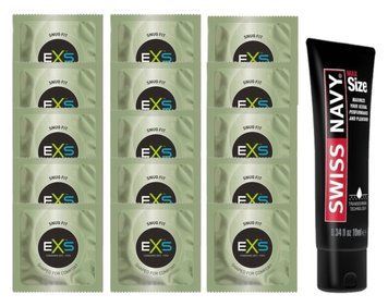 Комплект EXS Snug Fit 15 шт + Swiss Navy Max Size Gel, 10 мл SOS14888 фото