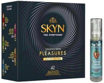 Набір з SKYN Pleasures (42 шт) + Рідкий вібратор 5th Paradise Liquid Vibrator &mdash; Полуниця (10 мл)  SOS10057 фото