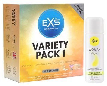 Набор EXS Variety pack 1 (48 шт) + pjur Woman Vegan 30 мл SOS13413 фото