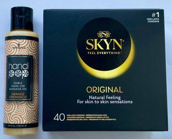 Комплект SKYN Original 40 шт - Лубрикант смаковий Sensuva Handipop Orange Creamsicle (125 мл) SOS3355 фото