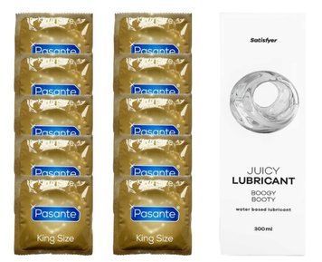 Набір: Pasante King Size 10 шт. + Лубрикант Satisfyer Boogy Booty 300 мл SOS12009 фото