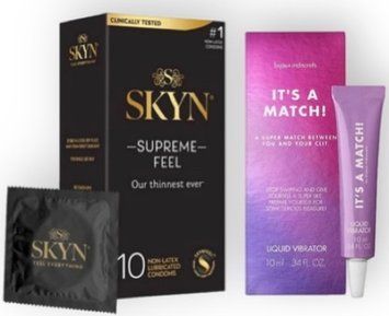 Skyn Supreme Feel 10 шт + Bijoux Indiscrets Clitherapy Liquid Vibrator &ndash; IT'S A MATCH SOS7110 фото