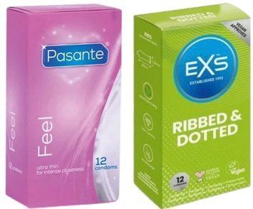 Набор с Pasante Sensitive Feel (12 шт) + EXS Ribbed & Dotted (12 штук) SOS8165 фото