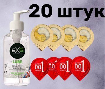 Комплект 20 шт OLO + Лубрикант EXS Aloe 250 мл (прозрачный) SOS4185 фото