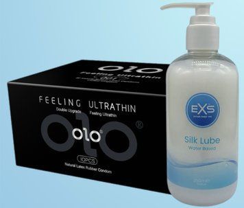Набор OLO - ультратонкие -001 (10 штук) + Лубрикант EXS Aloe vera silk lube 250 мл SOS4497 фото