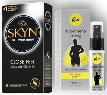 Набір з SKYN Close Feel (10 шт) + Пролонгатор pjur Superhero Strong Spray 20 мл SOS8940 фото