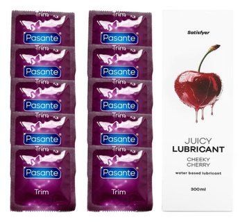Комплект Pasante TRIM 10шт. + Лубрикант Satisfyer Juicy Lubricant Cheeky Cherry 300 мл SOS11710 фото