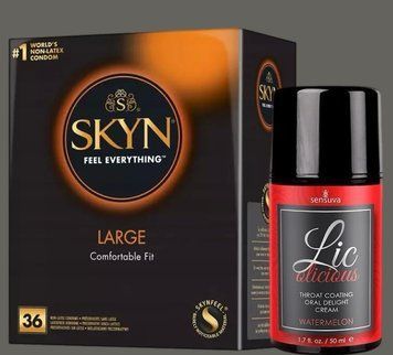Комплект SKYN Large, 36 шт + Гель Sensuva - Lic-o-licious Watermelon (50 мл) SOS5416 фото