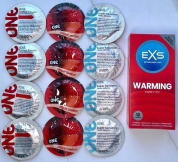 Набор 12 штук ONE Super Sensitive, Tattoo Touch, Flavor Waves + EXS Warming (12 шт.) SOS3947 фото