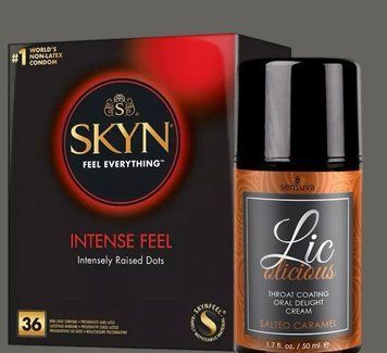 Комплект Skyn ​​Intense feel 36 штук + Гель Sensuva - Lic-o-licious Salted Caramel (50 мл) SOS5366 фото