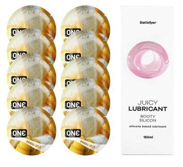 ONE Banana Split 10шт. + Лубрикант Satisfyer Booty Silicon 150 мл SOS12459 фото
