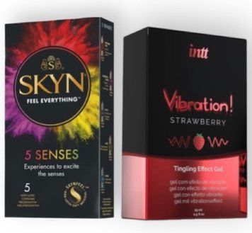 SKYN 5 Senses + Intt Vibration Strawberry (15 мл) SOS6960 фото