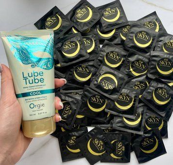 Набор 50 шт Skyn ​​Original + лубрикант LUBE TUBE COOL, 150 мл SOS2495 фото