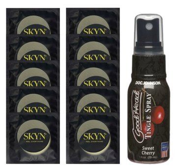 Комплект SKYN Pina Colada 10 шт + Doc Johnson GoodHead Tingle Spray Sweet Cherry (29 мл) SOS13704 фото