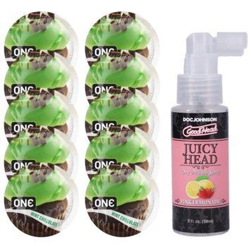 Комплект ONE Mint Chocolate 10 шт + Doc Johnson GoodHead Juicy Head Dry Mouth Spray Pink Lemonade (59 мл) SOS13855 фото