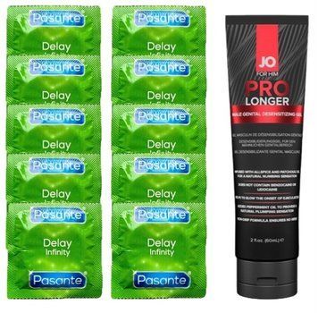 Комплект: Pasante Delay 10 шт + Пролонгатор System JO Prolonger Gel (60 мл) SOS11028 фото