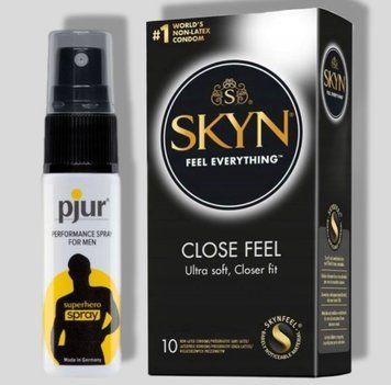 SKYN Close Feel 10 шт + Пролонгатор pjur Superhero Spray 20 мл SOS4928 фото