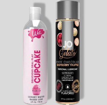 Wet Oral Play Cupcake (118 мл) + JO GELATO White Chocolate Raspberry (120 мл) LB756 фото