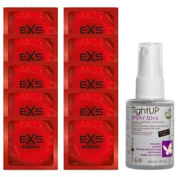 Комплект EXS Warming 10 шт + Lovely Lovers TightUP Spray 50 мл SOS14331 фото