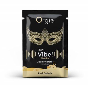 Пробник жидкого вибратора коктейль Пина Колада DUAL VIBE!, 1 мл Orgie (Бразилия-Португалия) S03417311 фото